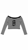 HIGH OCTANE LONG SLEEVE STRIPE BLOUSE